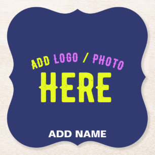 POSAVASOS DE PAPEL PERSONALIZADO MODERNO ELEGANTE NAVY AZUL VERIFICAD
