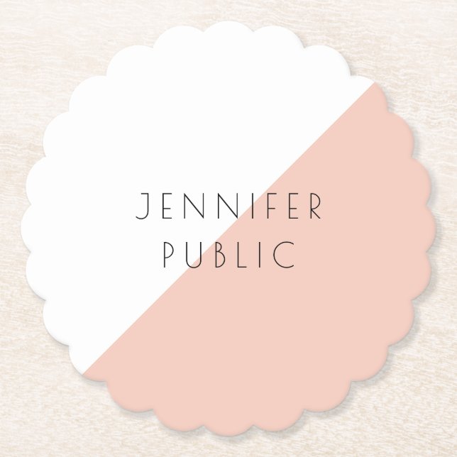 Posavasos De Papel Personalizado Moderno y Elegante Plantilla Simple (Anverso)