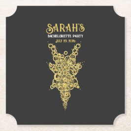 Posavasos De Papel Personalizado Mystic Gold Bachelorette