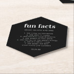 Posavasos De Papel Personalizado negro Fun Facts Funny Boda<br><div class="desc">Personalizado negro Hechos Divertidos Hechos Funny Bodas Decoraciones de celebración de compromiso</div>