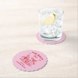 Posavasos De Papel Personalizado Retro Bachelorette Party Decasters