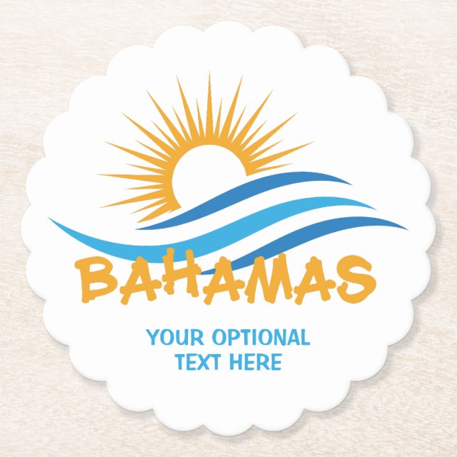 Posavasos De Papel Personalizado Textos Bahamas (Anverso)