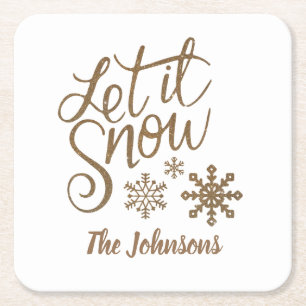 Posavasos de papel personalizados Let it Snow Navi