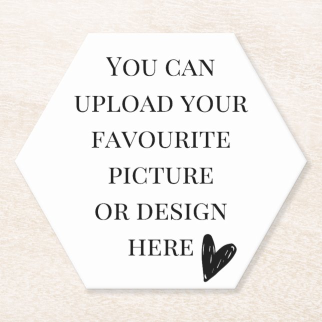 Posavasos De Papel Personalizar el hexágono (Anverso)