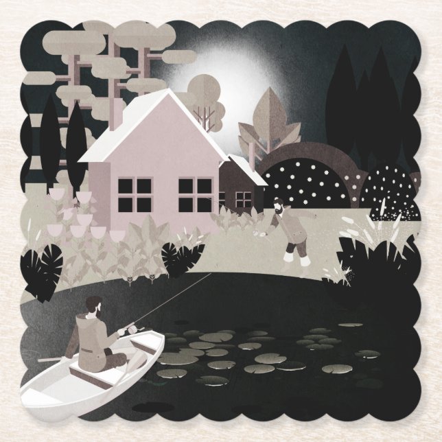 Posavasos De Papel Pescadores (Anverso)