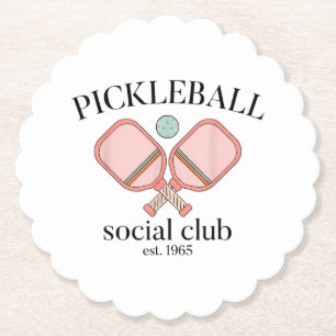 Posavasos De Papel Pickle Ball Social Club EST 1965 Hombres Mujeres