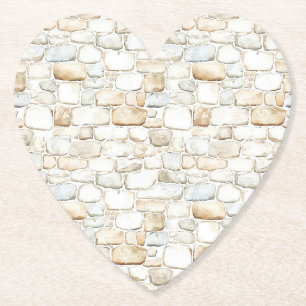 Posavasos De Papel Piedras Falsas Gris Crema Blanco