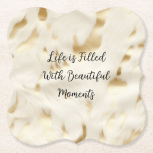 Posavasos De Papel Piel de vaca Blanco Oro Oro Oeste del Suroeste