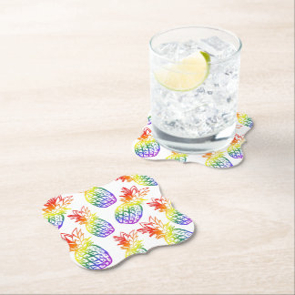 Posavasos De Papel Piña arcoiris de la escoria del papel