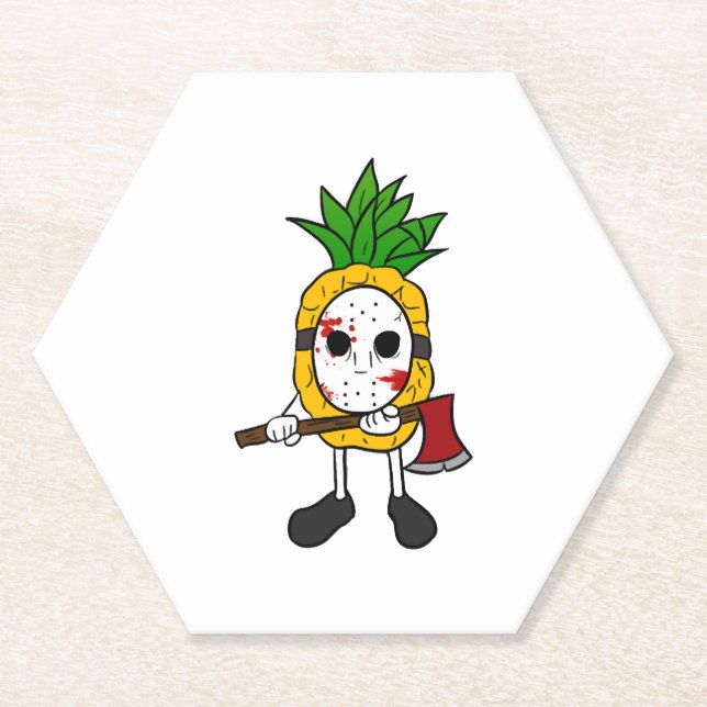 Posavasos De Papel Piña de Halloween (Anverso)