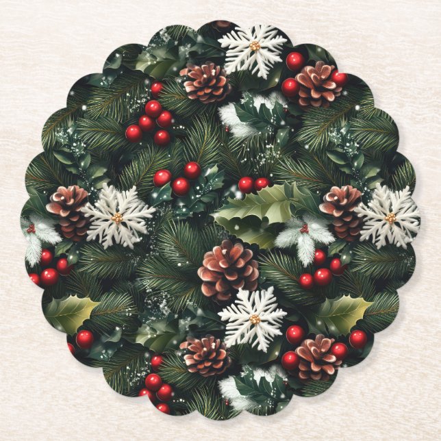 Posavasos De Papel Pine & Holly Harmony (Anverso)
