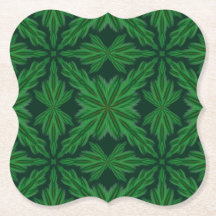 Pine Mandala Forest Paper Coasters