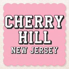 Posavasos De Papel Pink Cherry Hill New Jersey Coaster Set