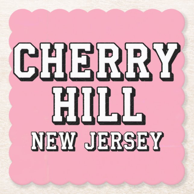 Posavasos De Papel Pink Cherry Hill New Jersey Coaster Set (Anverso)