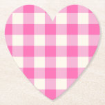 Posavasos De Papel Pink Gingham Plaid Cottagecore<br><div class="desc">Tendencia de picnic de primavera moderna,  con un patrón de tartán de chapa de gingham en colores rosados y blancos cálidos.</div>