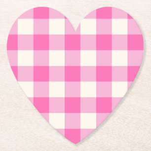 Posavasos De Papel Pink Gingham Plaid Cottagecore
