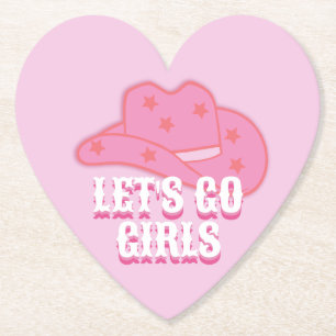 Posavasos De Papel Pink Let's Go Chicas Cowboy Gorra Rodeo