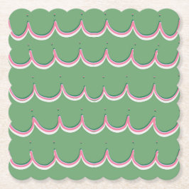 Posavasos De Papel Pink Scallops Coaster