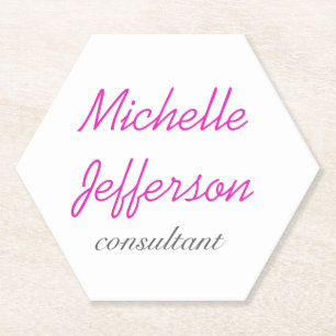 Posavasos De Papel Pink White Clean