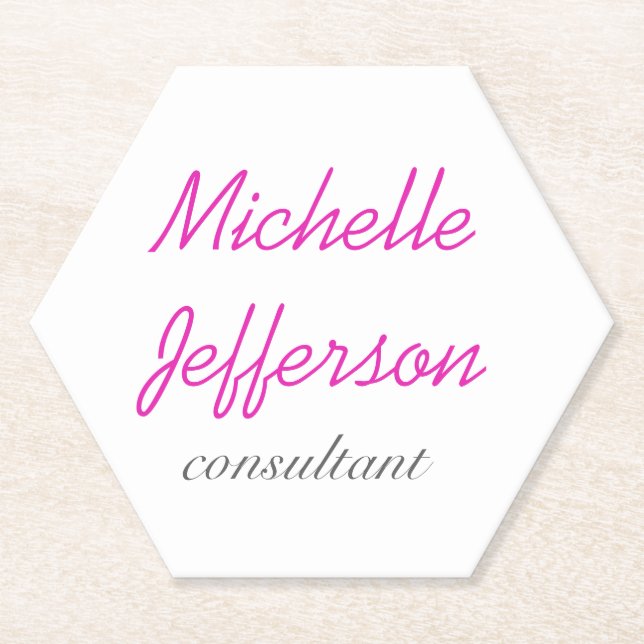 Posavasos De Papel Pink White Clean (Anverso)