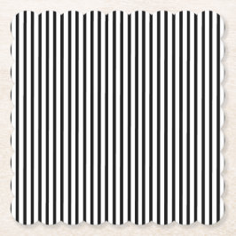 Posavasos De Papel Pinstripe delgada blanca y negra