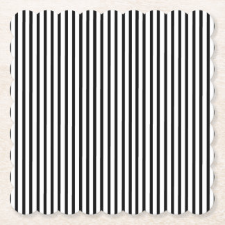 Posavasos De Papel Pinstripe delgada blanca y negra