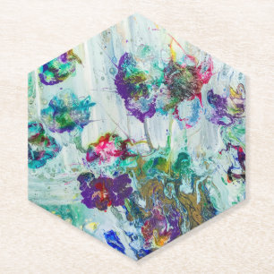 Posavasos De Papel Pintura abstracta de colibrí