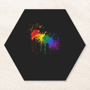 Posavasos De Papel Pintura arcoiris Bandera de salpicón Moneda del Or