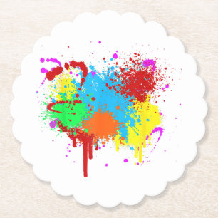 Posavasos De Papel Pintura bonita de salpicaduras de pintura Arte abs