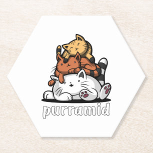 Posavasos De Papel Pirámide de Gatos Purrámide Gatitos Lindos