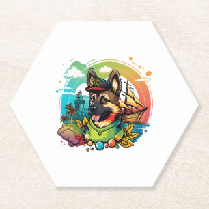 Posavasos De Papel Pirata de perro pastor alemán