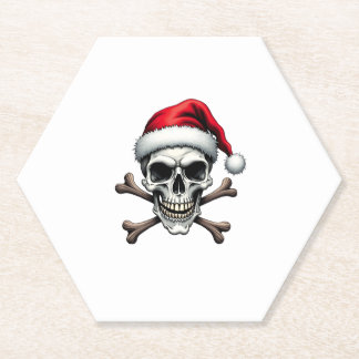 Posavasos De Papel Pirate Christmas Skull & Crossbones Santa Hat. Got