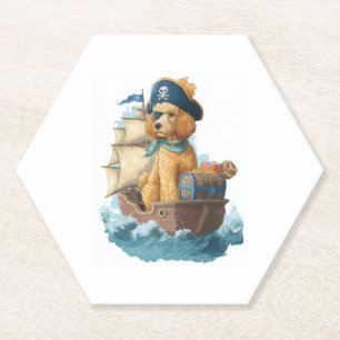 Posavasos De Papel Pirate Poodle � divertido perro marino