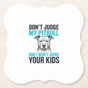 Posavasos De Papel Pitbull Frase Divertida Grabado Vintage Diseño de 