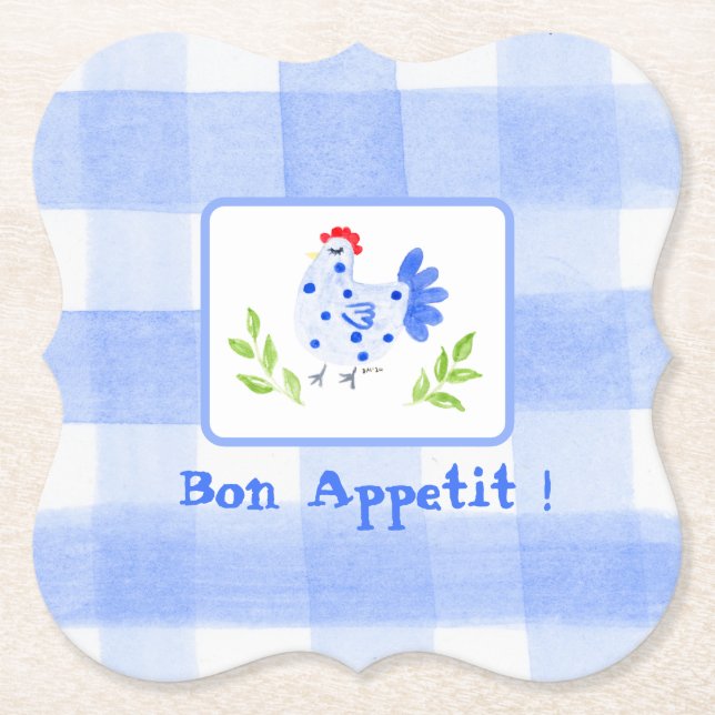 Posavasos De Papel Placemat del apetito de la placa de la comprobació (Anverso)