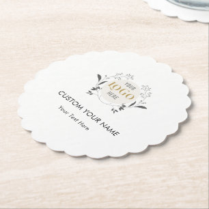 Posavasos De Papel Plantilla de logotipo personalizado de corona flor