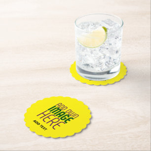 POSAVASOS DE PAPEL PLANTILLA DE TEXTO DE IMAGEN AMARILLA LUMINOSA EDI