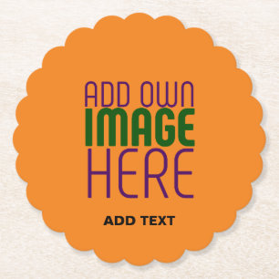 POSAVASOS DE PAPEL PLANTILLA DE TEXTO DE IMAGEN DE NARANJA OSCURA EDI