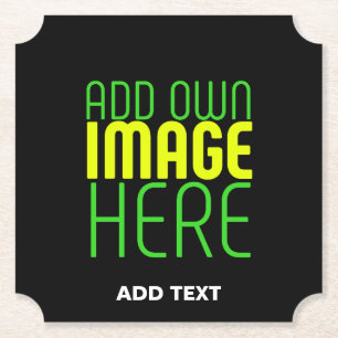 POSAVASOS DE PAPEL PLANTILLA DE TEXTO DE IMAGEN NEGRA SENCILLA EDITAB