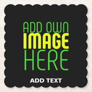 POSAVASOS DE PAPEL PLANTILLA DE TEXTO DE IMAGEN NEGRA SENCILLA EDITAB