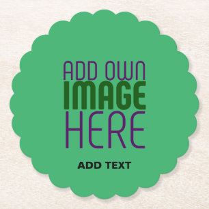 POSAVASOS DE PAPEL PLANTILLA DE TEXTO DE IMAGEN VERDE MODERNA EDITABL