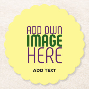 POSAVASOS DE PAPEL PLANTILLA MODERNA DE TEXTO DE IMAGEN AMARILLA DE P
