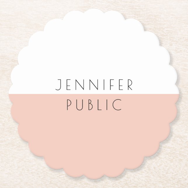 Posavasos De Papel Plantilla personalizada moderna y elegante (Anverso)