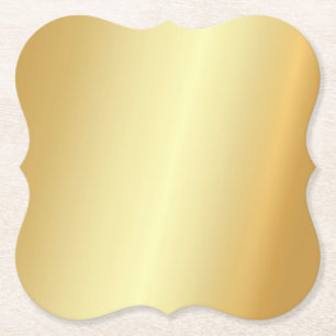 Posavasos De Papel Plantilla personalizado Faux Gold Blank Elegante M