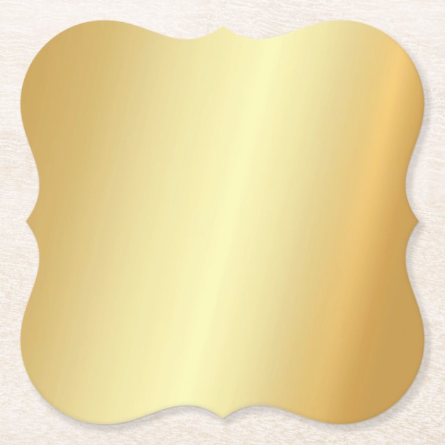 Posavasos De Papel Plantilla personalizado Faux Gold Blank Elegante M (Anverso)