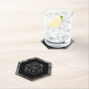 Posavasos De Papel Plata D20 Crit AF   Dados del jugador de rol de ta