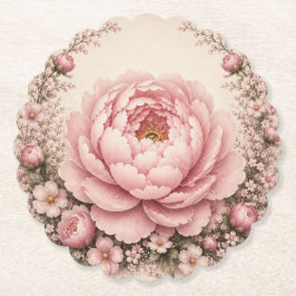 Posavasos De Papel Plato de papel para el primer cumpleaños floral de