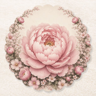 Posavasos De Papel Plato de papel para el primer cumpleaños floral de