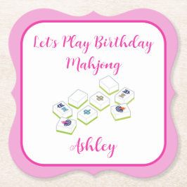 Posavasos De Papel Play Birthday Mahjong PERSONALIZE