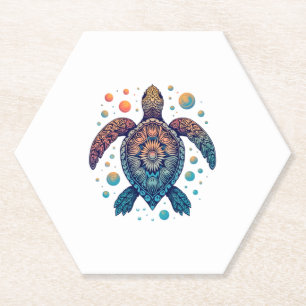 Posavasos De Papel Playa de vacaciones de Hawái para la tortuga marin